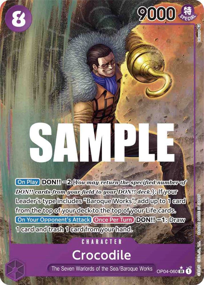 Crocodile (Alternate Art) OP04-060 card from Kingdoms of Intrigue