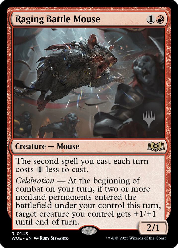 Raging Battle Mouse 143 card from Promo Pack: Wilds of Eldraine