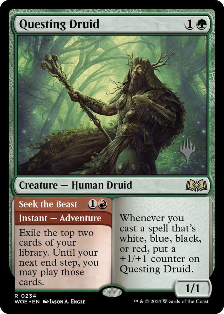 Questing Druid 234 card from Promo Pack: Wilds of Eldraine