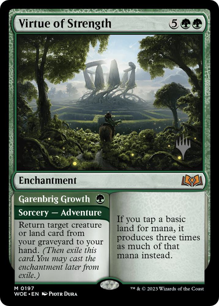 Virtue of Strength 197 card from Promo Pack: Wilds of Eldraine