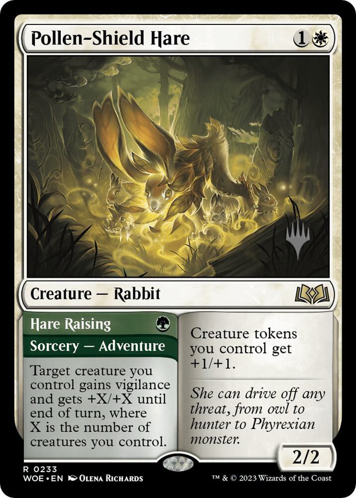 Pollen-Shield Hare 233 card from Promo Pack: Wilds of Eldraine