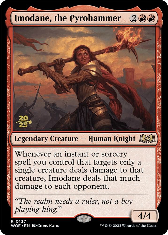 Imodane, the Pyrohammer 137 card from Prerelease Cards