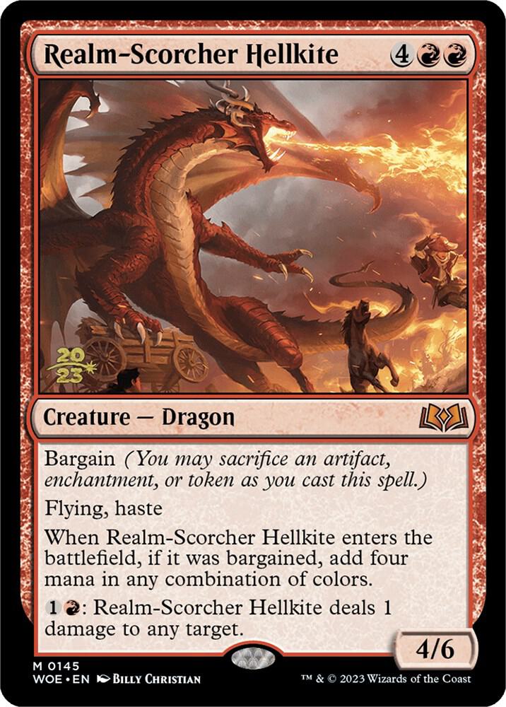 Realm-Scorcher Hellkite 145 card from Prerelease Cards