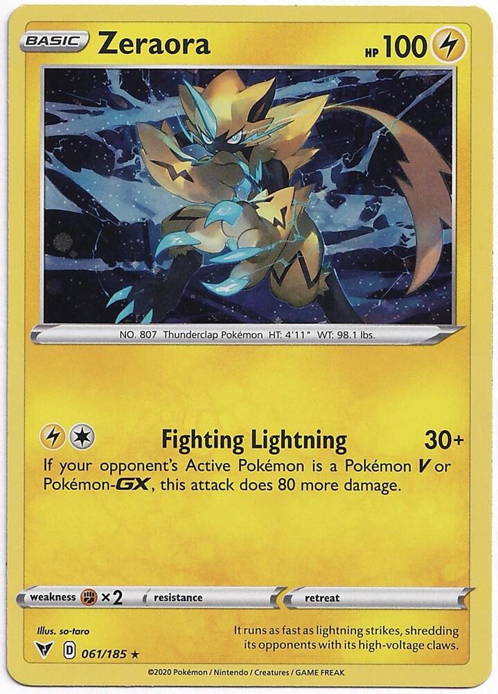 Zeraora (Cosmos Holo) 061/185 card from Miscellaneous Cards & Products