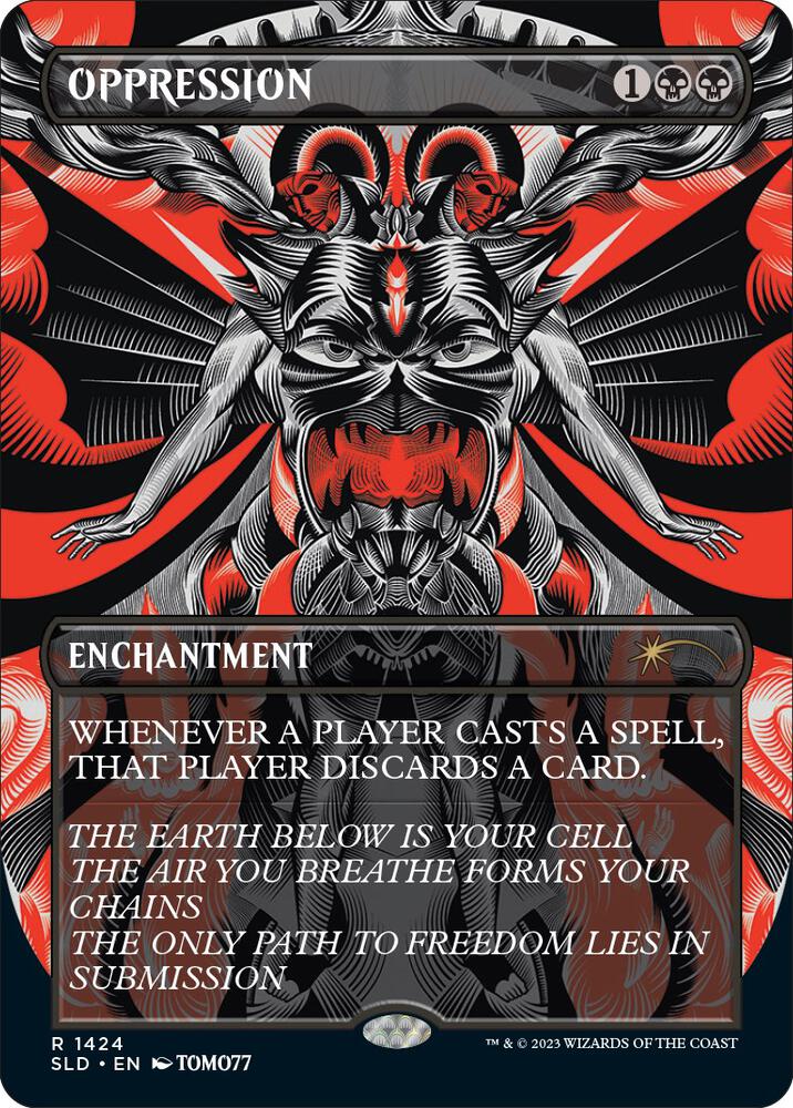 Oppression 1424 card from Secret Lair Drop Series