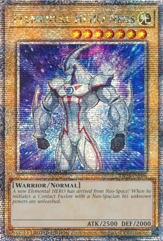 Elemental HERO Neos (Quarter Century Secret Rare) TN23-EN006 card from 25th Anniversary Tin: Dueling Heroes
