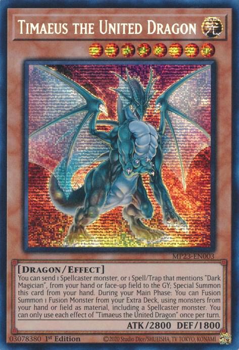 Timaeus the United Dragon MP23-EN003 card from 25th Anniversary Tin: Dueling Heroes Mega Pack