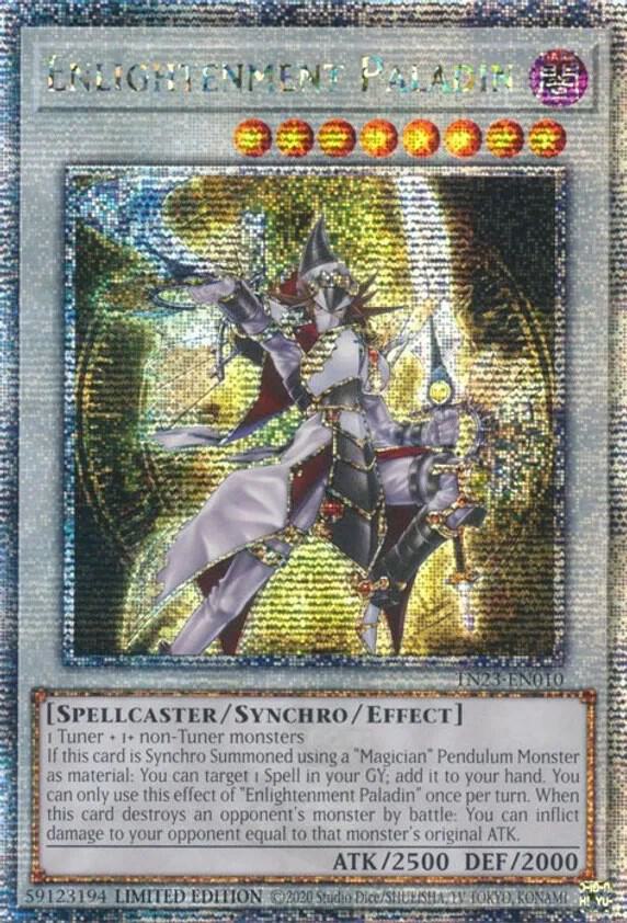 Enlightenment Paladin (Quarter Century Secret Rare) TN23-EN010 card from 25th Anniversary Tin: Dueling Heroes