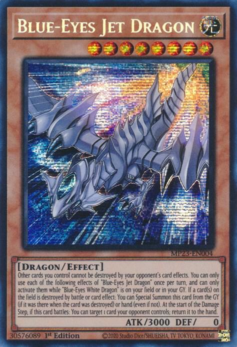 Blue-Eyes Jet Dragon MP23-EN004 card from 25th Anniversary Tin: Dueling Heroes Mega Pack