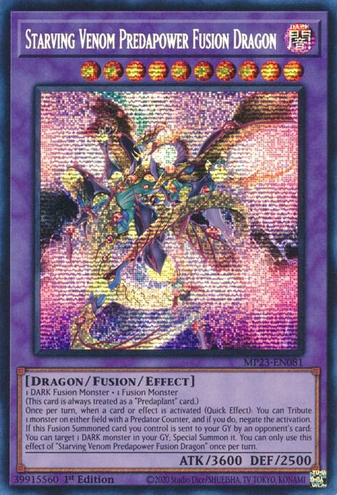 Starving Venom Predapower Fusion Dragon MP23-EN081 card from 25th Anniversary Tin: Dueling Heroes Mega Pack