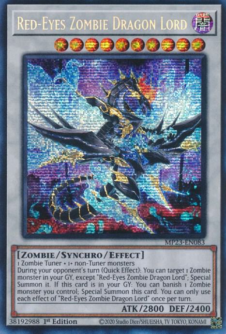Red-Eyes Zombie Dragon Lord MP23-EN083 card from 25th Anniversary Tin: Dueling Heroes Mega Pack