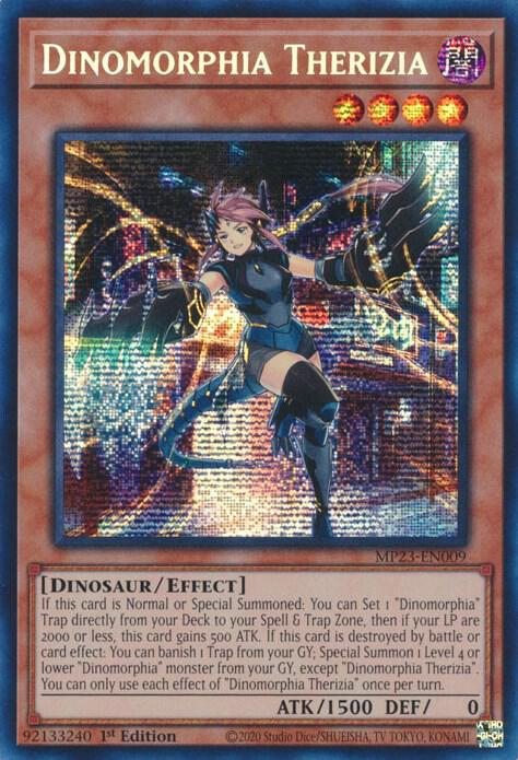 Dinomorphia Therizia MP23-EN009 card from 25th Anniversary Tin: Dueling Heroes Mega Pack