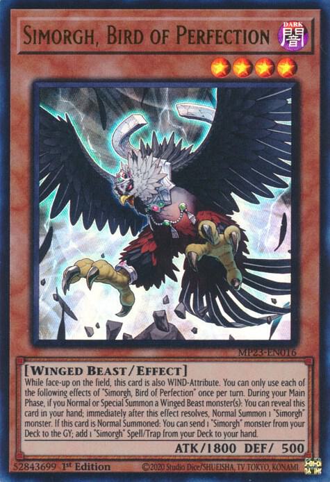 Simorgh, Bird of Perfection MP23-EN016 card from 25th Anniversary Tin: Dueling Heroes Mega Pack