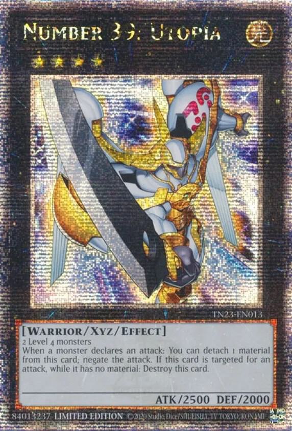 Number 39: Utopia (Quarter Century Secret Rare) TN23-EN013 card from 25th Anniversary Tin: Dueling Heroes