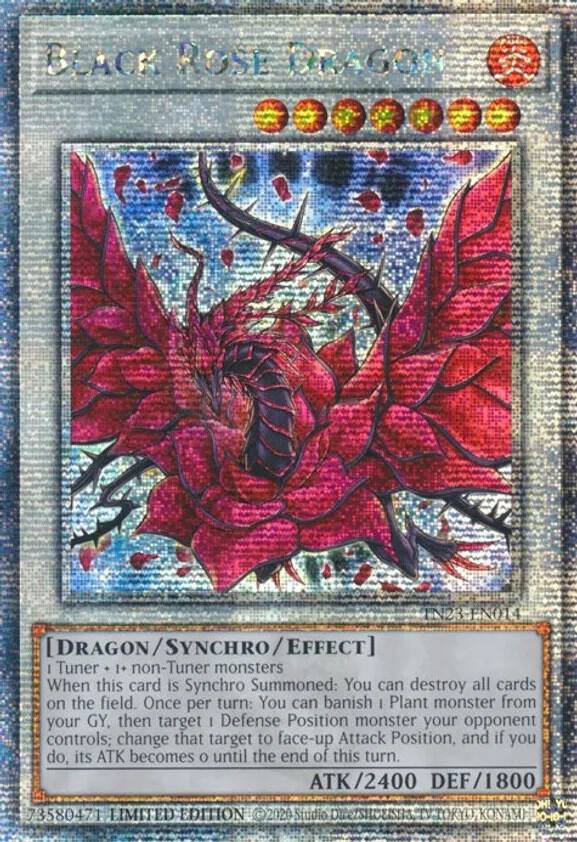 Black Rose Dragon (Quarter Century Secret Rare) TN23-EN014 card from 25th Anniversary Tin: Dueling Heroes