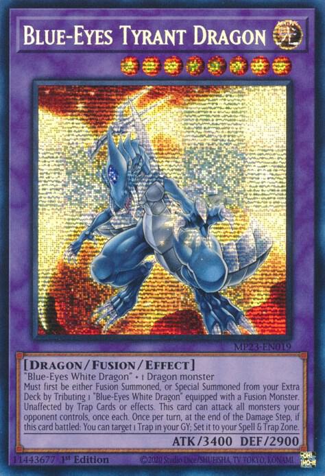 Blue-Eyes Tyrant Dragon MP23-EN019 card from 25th Anniversary Tin: Dueling Heroes Mega Pack