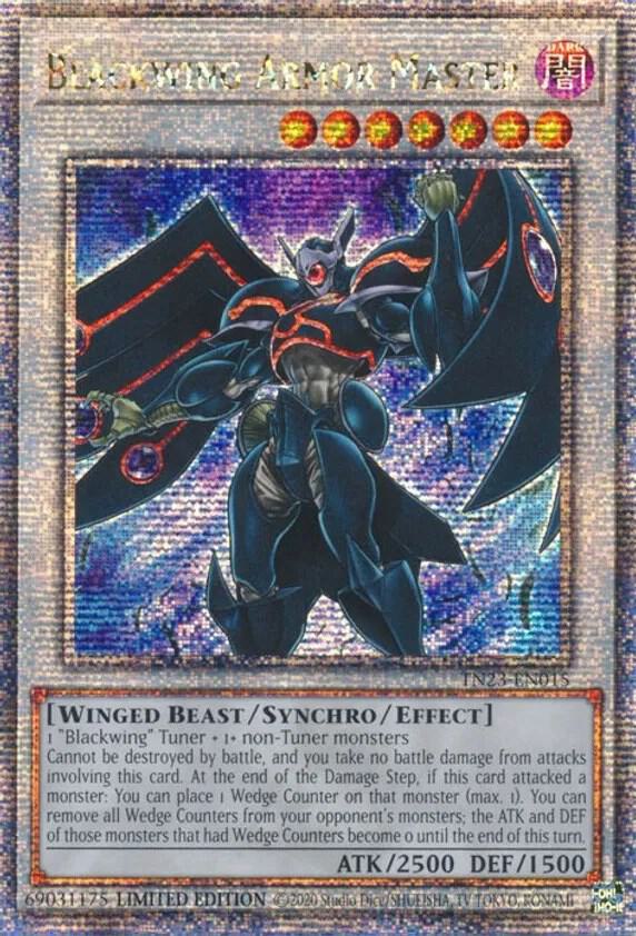 Blackwing Armor Master (Quarter Century Secret Rare) TN23-EN015 card from 25th Anniversary Tin: Dueling Heroes