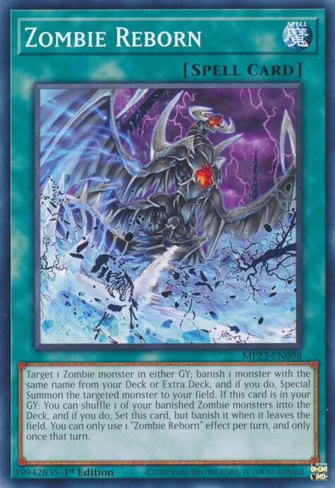 Zombie Reborn MP23-EN098 card from 25th Anniversary Tin: Dueling Heroes Mega Pack