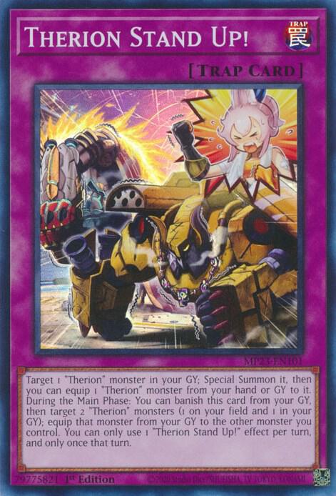 Therion Stand Up! MP23-EN101 card from 25th Anniversary Tin: Dueling Heroes Mega Pack
