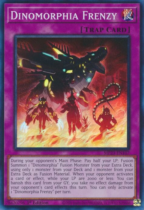Dinomorphia Frenzy MP23-EN107 card from 25th Anniversary Tin: Dueling Heroes Mega Pack