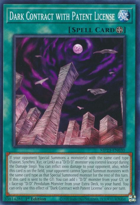 Dark Contract with Patent License MP23-EN030 card from 25th Anniversary Tin: Dueling Heroes Mega Pack