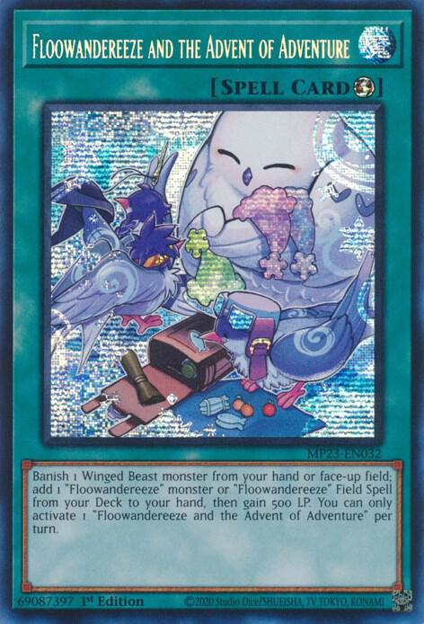 Floowandereeze and the Advent of Adventure MP23-EN032 card from 25th Anniversary Tin: Dueling Heroes Mega Pack