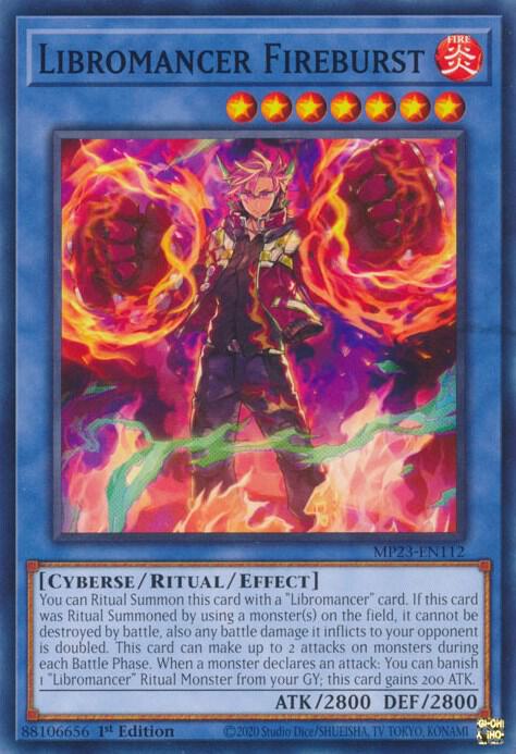 Libromancer Fireburst MP23-EN112 card from 25th Anniversary Tin: Dueling Heroes Mega Pack