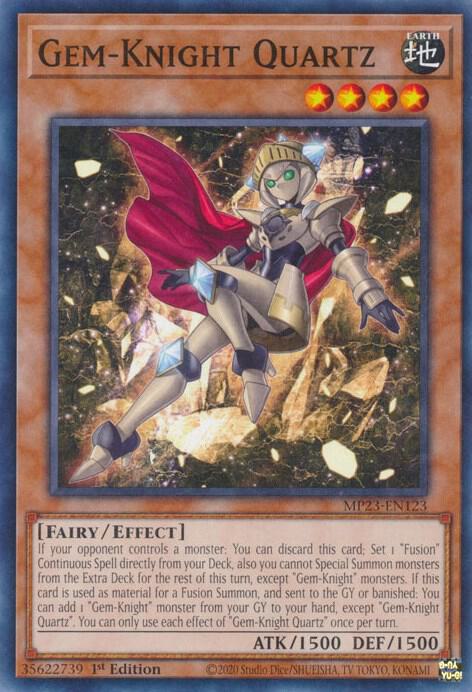 Gem-Knight Quartz MP23-EN123 card from 25th Anniversary Tin: Dueling Heroes Mega Pack