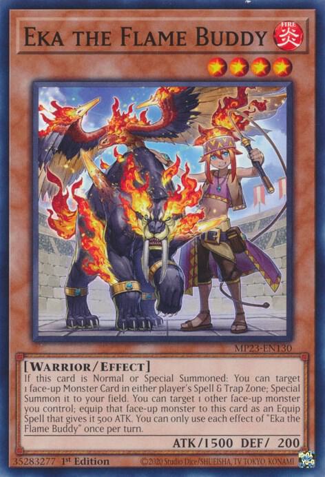 Eka the Flame Buddy MP23-EN130 card from 25th Anniversary Tin: Dueling Heroes Mega Pack