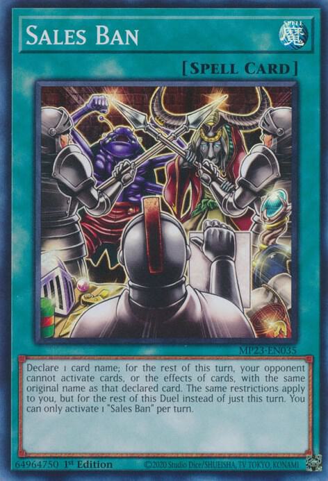 Sales Ban MP23-EN035 card from 25th Anniversary Tin: Dueling Heroes Mega Pack