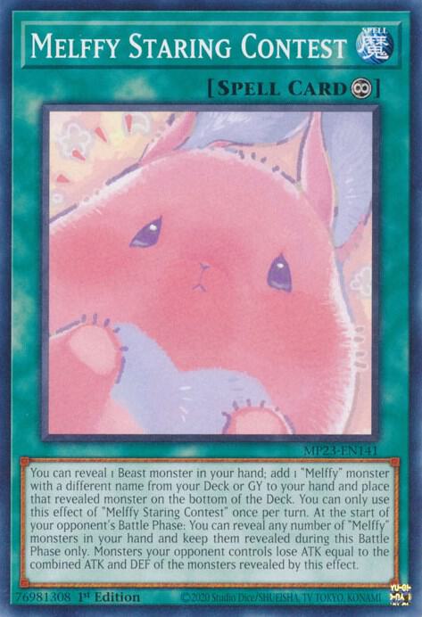 Melffy Staring Contest MP23-EN141 card from 25th Anniversary Tin: Dueling Heroes Mega Pack
