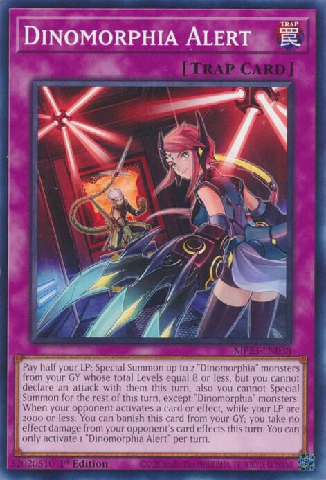 Dinomorphia Alert MP23-EN038 card from 25th Anniversary Tin: Dueling Heroes Mega Pack
