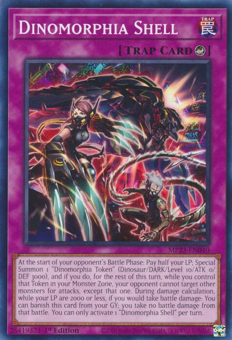 Dinomorphia Shell MP23-EN040 card from 25th Anniversary Tin: Dueling Heroes Mega Pack