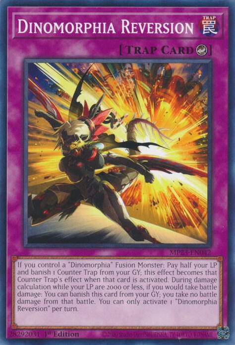 Dinomorphia Reversion MP23-EN042 card from 25th Anniversary Tin: Dueling Heroes Mega Pack