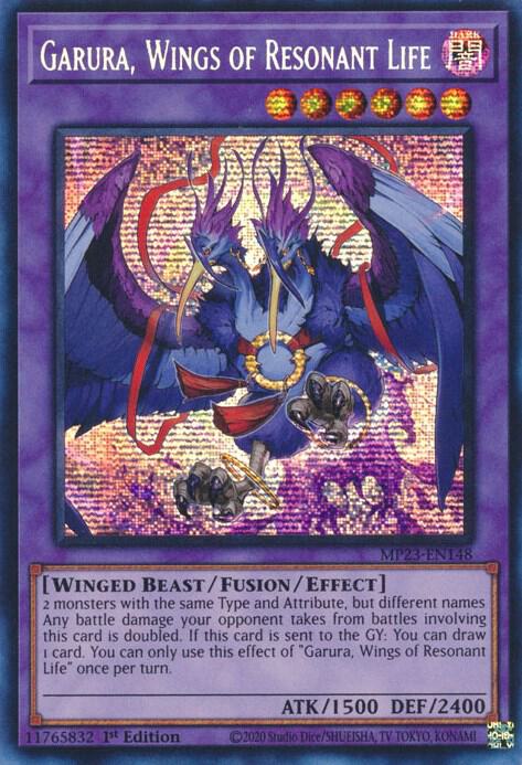 Garura, Wings of Resonant Life MP23-EN148 card from 25th Anniversary Tin: Dueling Heroes Mega Pack