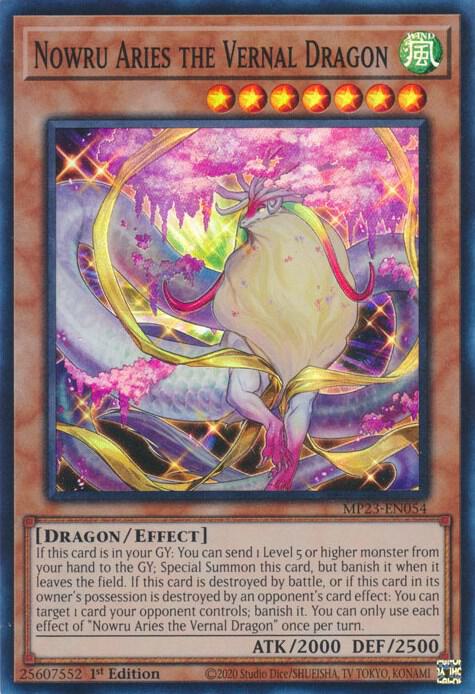 Nowru Aries the Vernal Dragon MP23-EN054 card from 25th Anniversary Tin: Dueling Heroes Mega Pack