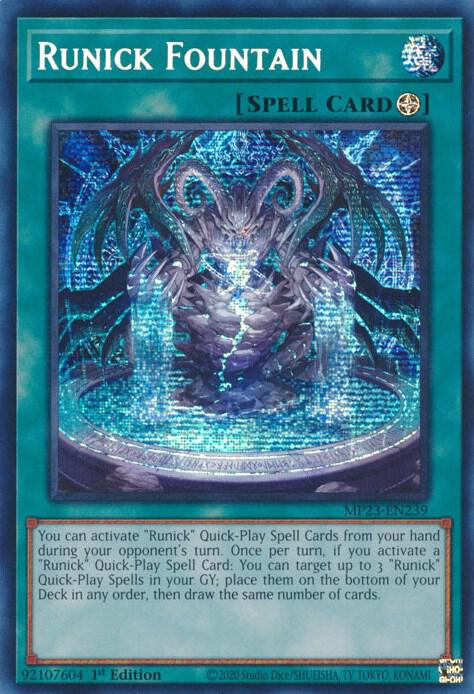 Runick Fountain MP23-EN239 card from 25th Anniversary Tin: Dueling Heroes Mega Pack