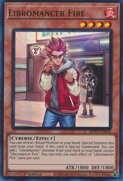 Libromancer Fire MP23-EN058 card from 25th Anniversary Tin: Dueling Heroes Mega Pack