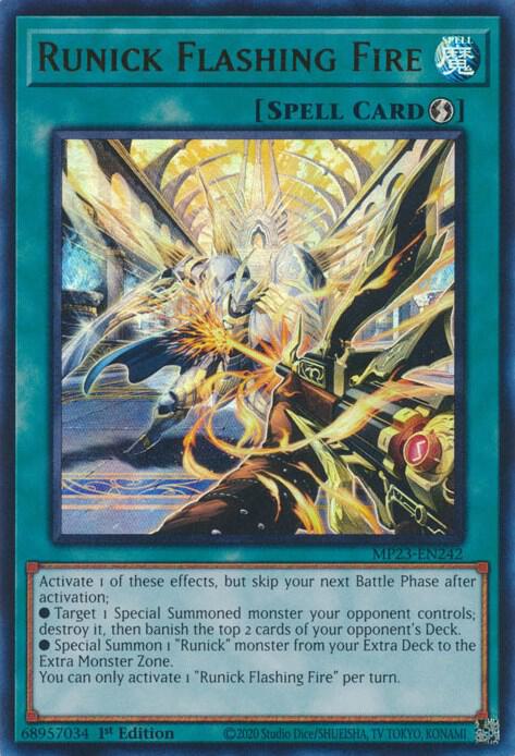 Runick Flashing Fire MP23-EN242 card from 25th Anniversary Tin: Dueling Heroes Mega Pack