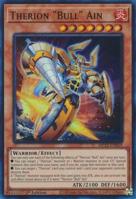 Therion "Bull" Ain MP23-EN059 card from 25th Anniversary Tin: Dueling Heroes Mega Pack