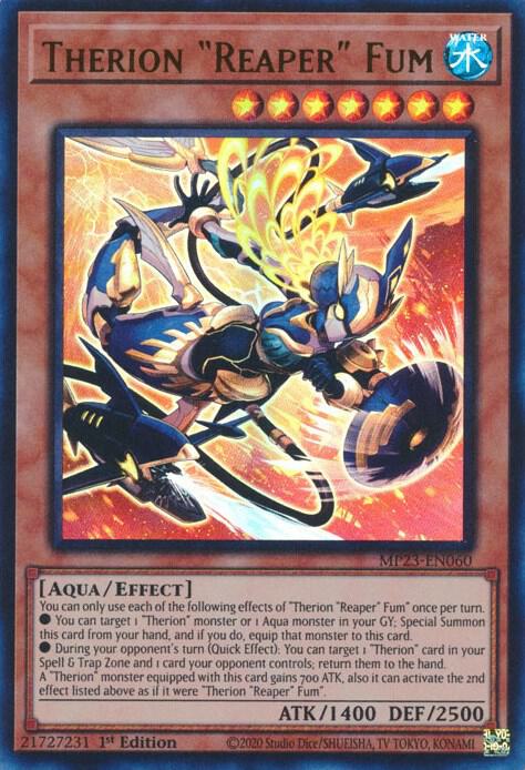 Therion "Reaper" Fum MP23-EN060 card from 25th Anniversary Tin: Dueling Heroes Mega Pack