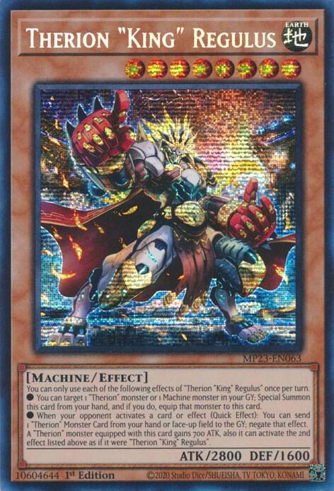 Therion "King" Regulus MP23-EN063 card from 25th Anniversary Tin: Dueling Heroes Mega Pack