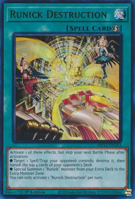 Runick Destruction MP23-EN243 card from 25th Anniversary Tin: Dueling Heroes Mega Pack