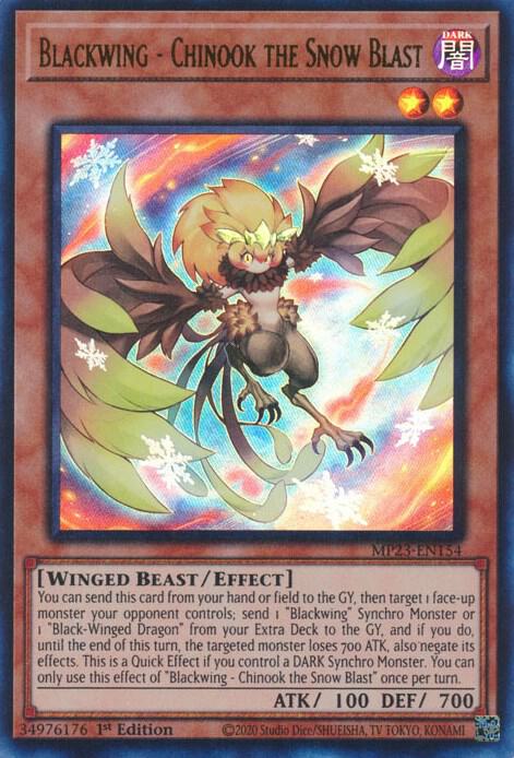 Blackwing - Chinook the Snow Blast MP23-EN154 card from 25th Anniversary Tin: Dueling Heroes Mega Pack