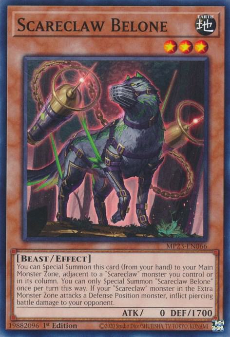 Scareclaw Belone MP23-EN066 card from 25th Anniversary Tin: Dueling Heroes Mega Pack