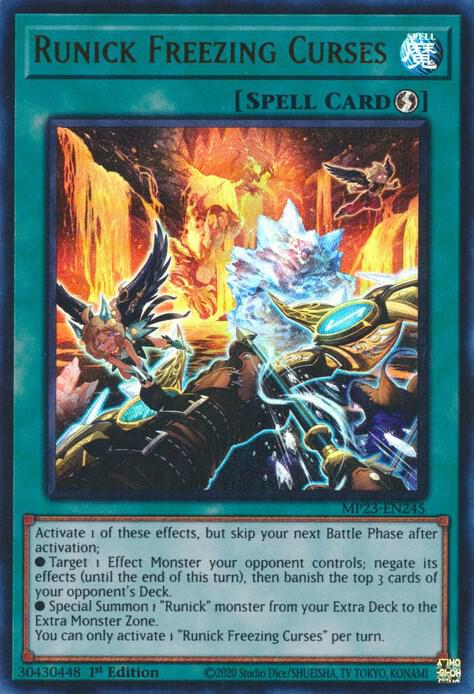 Runick Freezing Curses MP23-EN245 card from 25th Anniversary Tin: Dueling Heroes Mega Pack