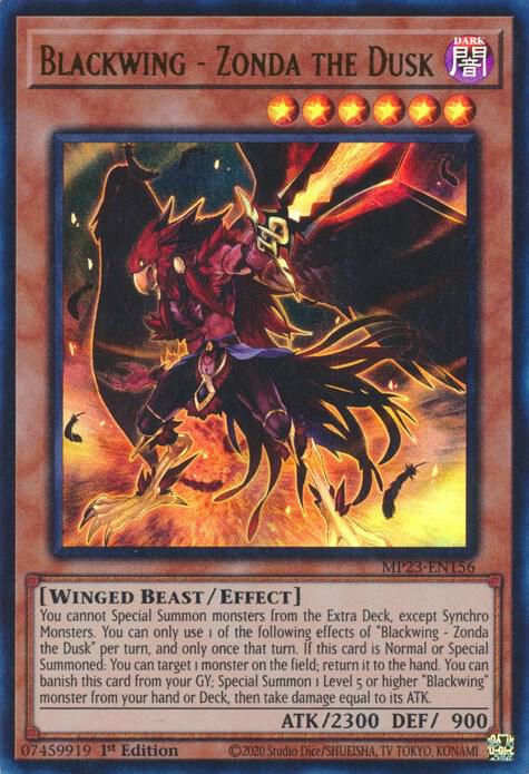 Blackwing - Zonda the Dusk MP23-EN156 card from 25th Anniversary Tin: Dueling Heroes Mega Pack