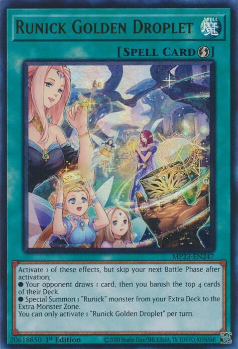 Runick Golden Droplet MP23-EN247 card from 25th Anniversary Tin: Dueling Heroes Mega Pack