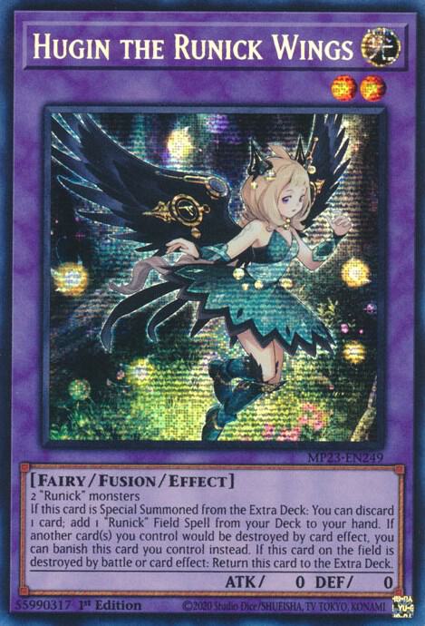 Hugin the Runick Wings MP23-EN249 card from 25th Anniversary Tin: Dueling Heroes Mega Pack
