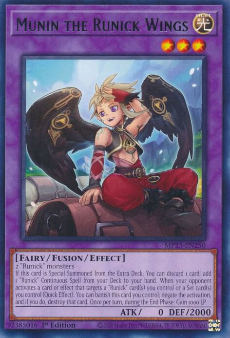 Munin the Runick Wings MP23-EN250 card from 25th Anniversary Tin: Dueling Heroes Mega Pack